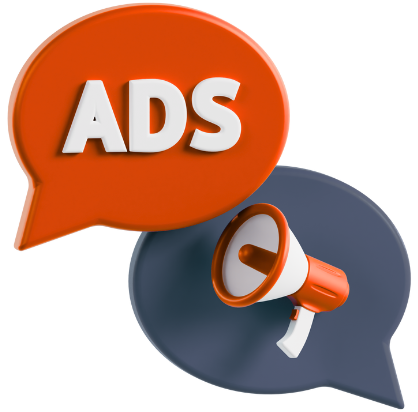 Ads with megaphone graphic design