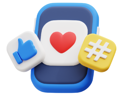 Social media icons and symbols